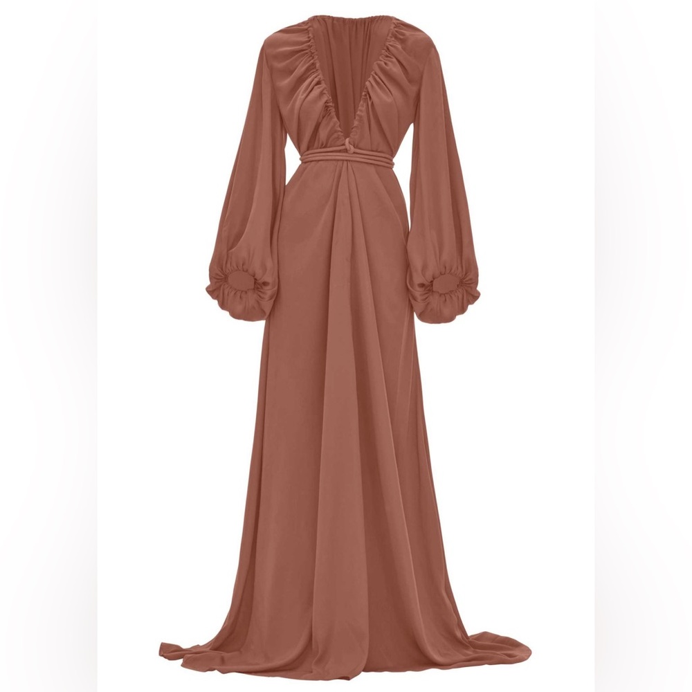 🌸 Andrea Iyamah
Neema Gathered Robe Dress (pink rust) 🌸